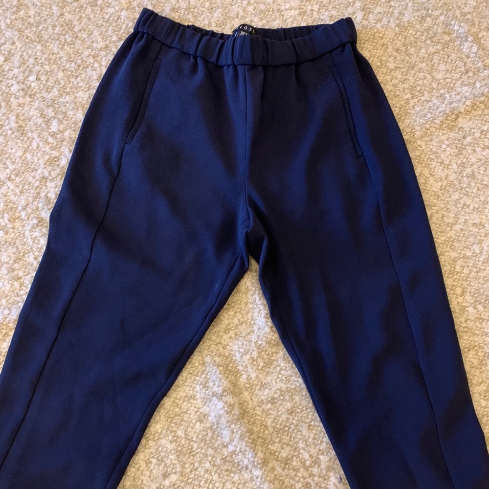 Theory crepe pants in navy blue, sz S, new WO tags